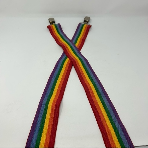 Unisex Mens or Women's Rainbow Fun Novelty Statement Suspenders Pride Month - Picture 7 of 10
